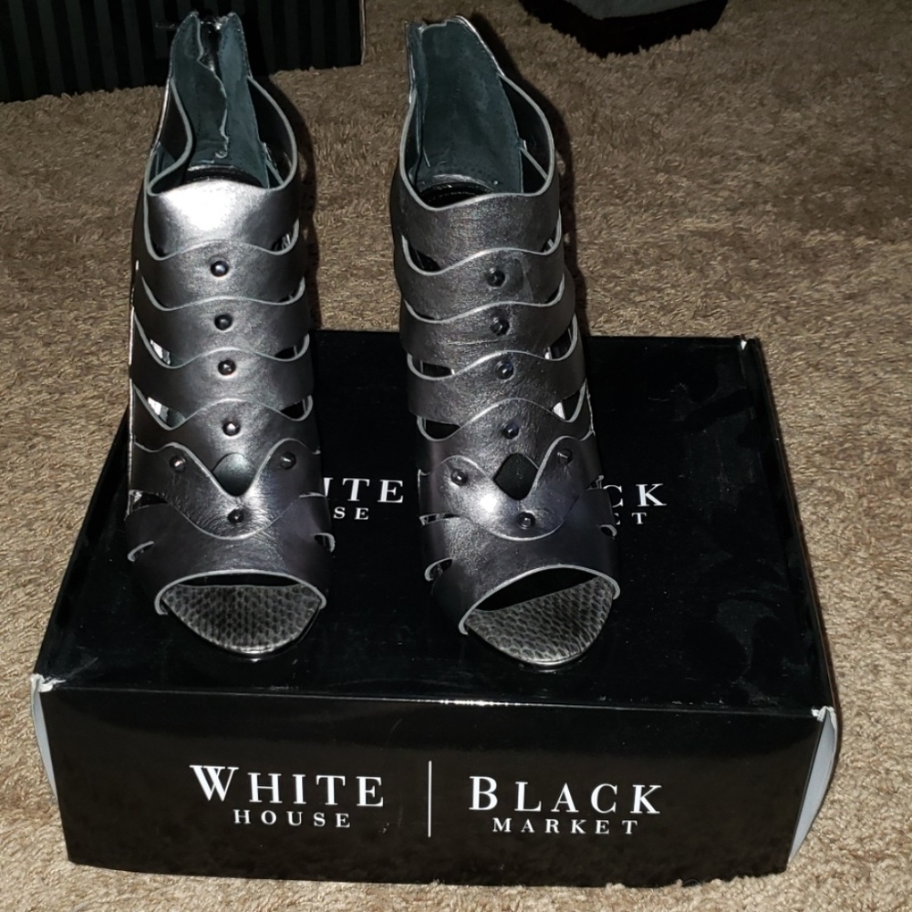 Grey White House Black Market Heels